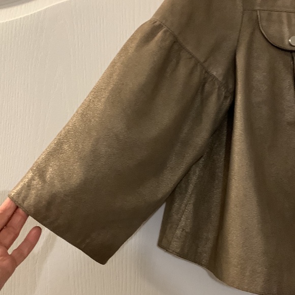 EUC Bernardo gold finish leather jacket - Picture 3 of 7